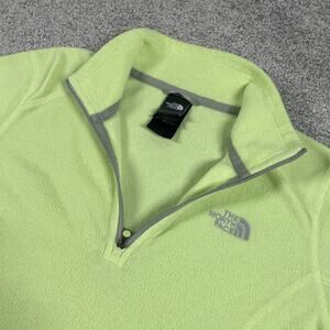 North Face 1/4 Zip Pullover Womens Small Fleece Outdoors Hiking Lime Green